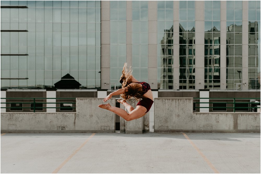 Makayla Madden Photography Boise Senior Photographer Senior Pictures Downtown Boise Mountain View Dancing Dance Inspiration Jump