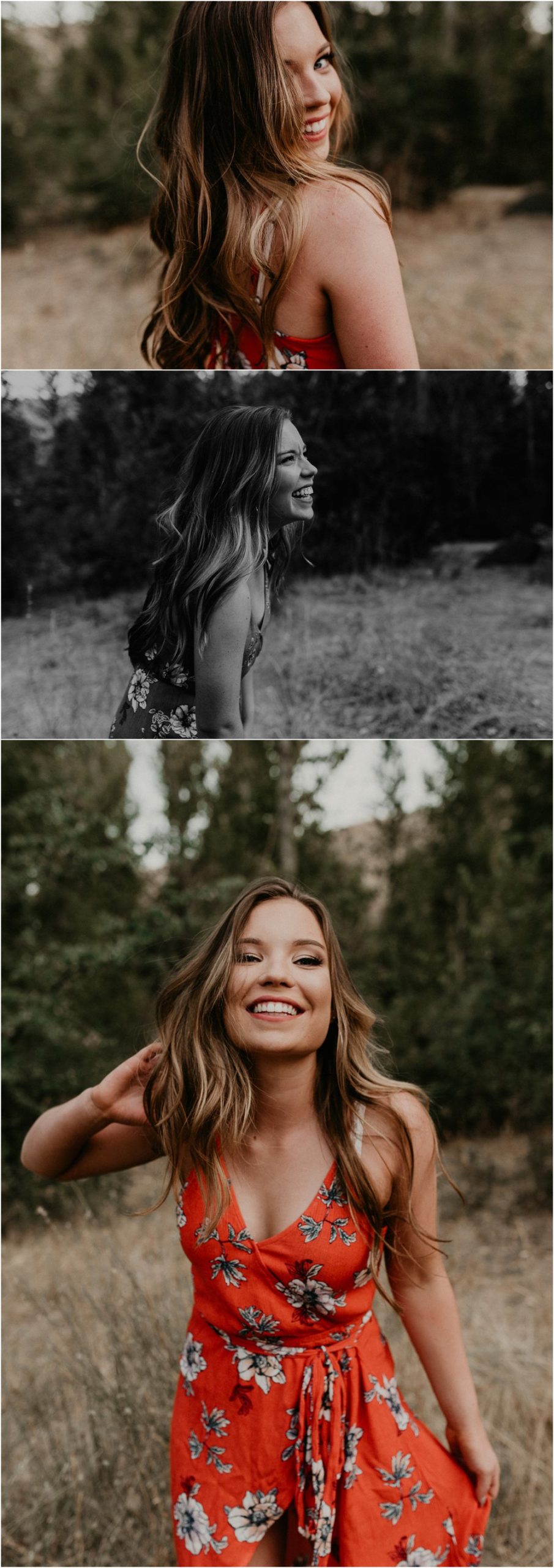 Makayla Madden Photography Boise Senior Photographer Fall Senior Pictures Floral Dress Military Reserve Dancing 
