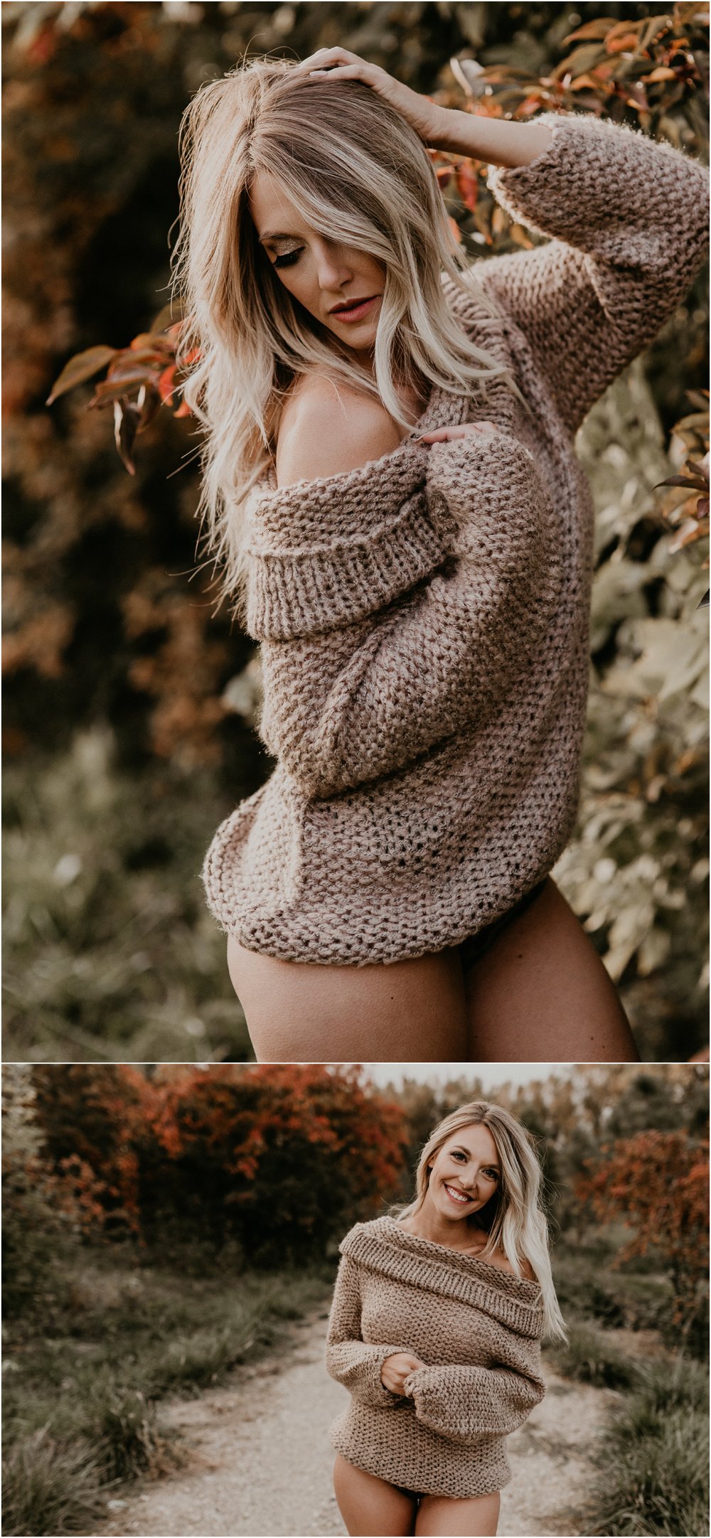 Boise Boudoir Photographer Makayla Madden Photography Boudoir By Kayla Idaho Outdoor Boudoir Sweater Weather Oregon Montana Utah Boudoir Photographer Fall Portrait