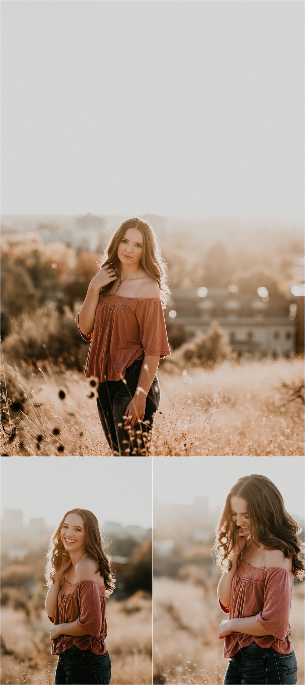 Boise Senior Photographer Makayla Madden Photography Downtown Boise Senior Pictures Boise Foothills Senior Outfit Locations Raw Real Natural Candid Moments Fall meridian senior photographer