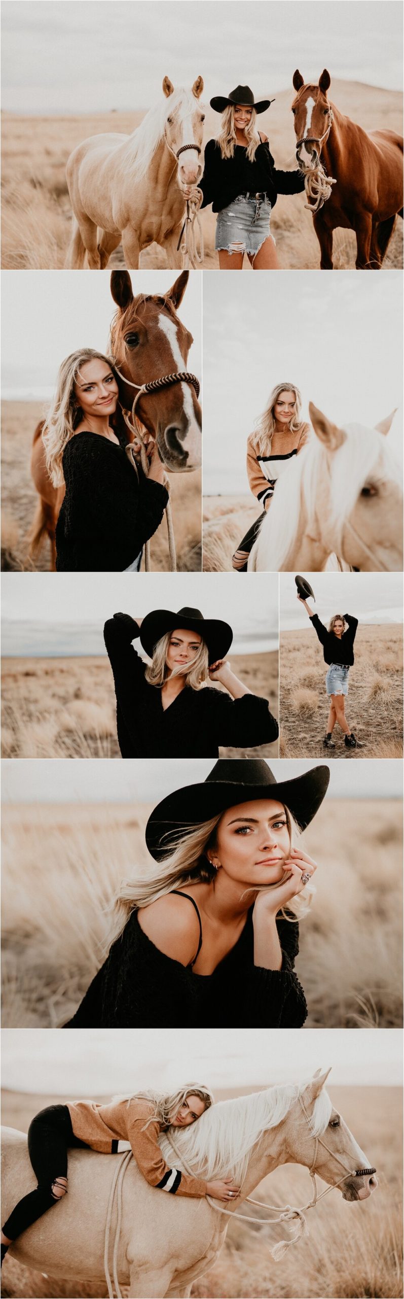 Senior portraits horses cowgirl wild spirit rodeo queen horse lover boise senior photographer idaho senior photography desert 