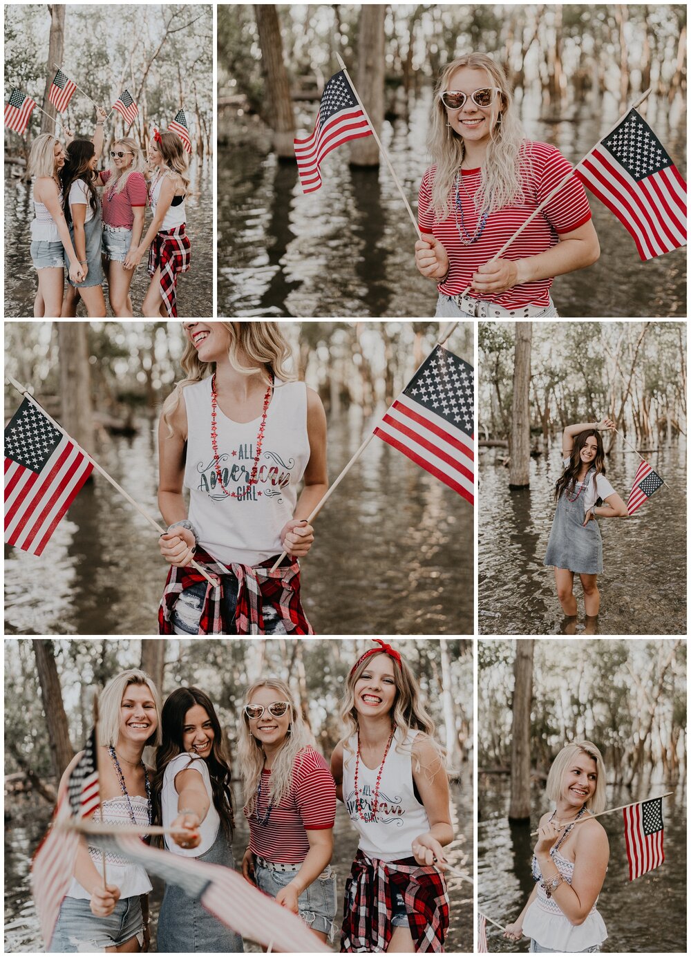 4th of July Best Friends Styled Session American Flags fun senior pictures idaho photographers boise oregon 