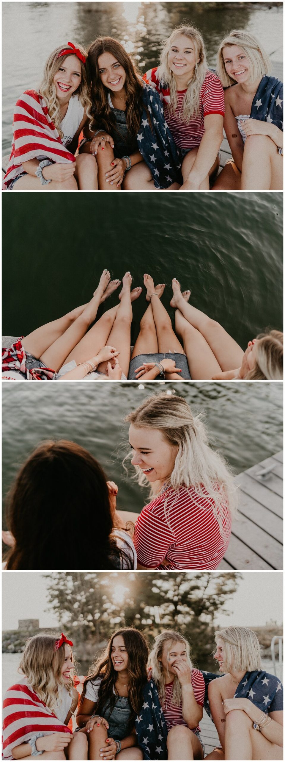 Boise senior photographer besties 4th of july styled session Lake Lowell summer vibes Idaho photography locations