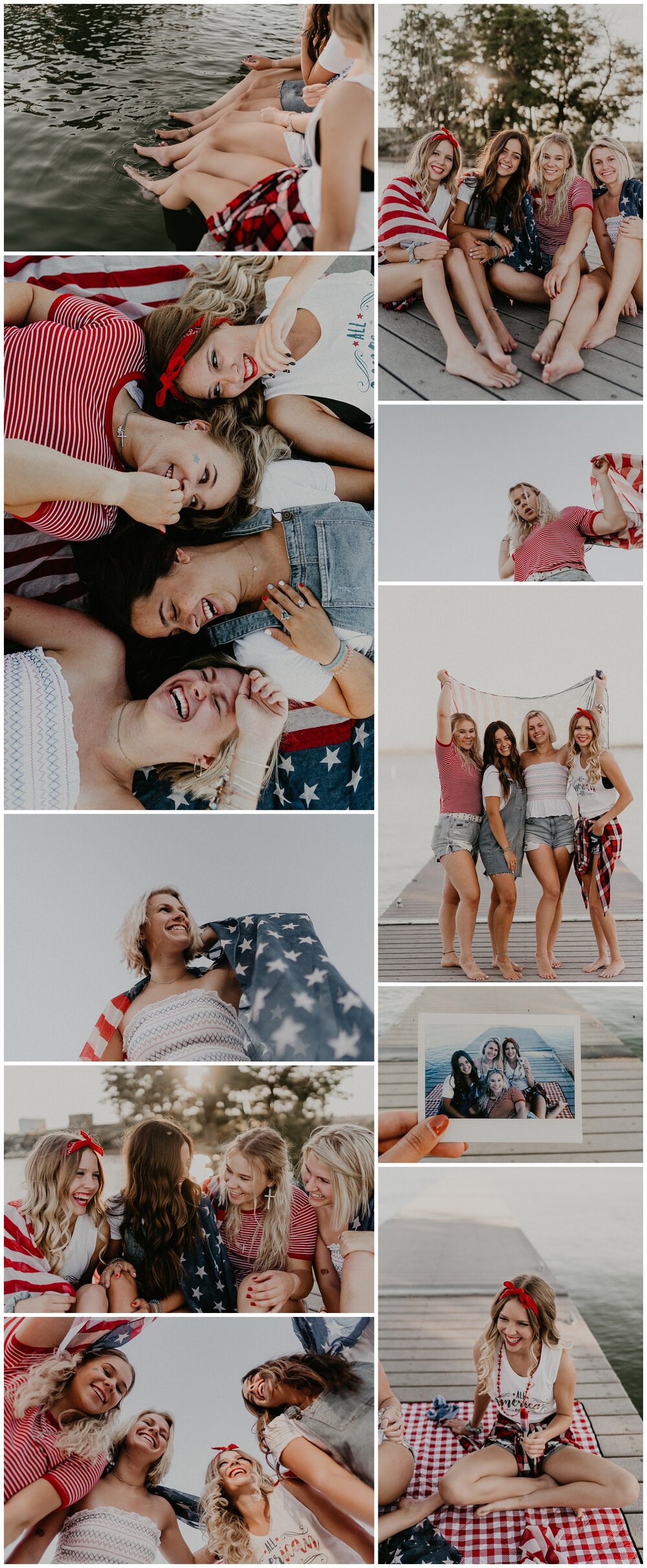 Best friend 4th of July session senior amabassadors Boise Idaho Senior Photographer Fun Laughter red white and blue summer photosession